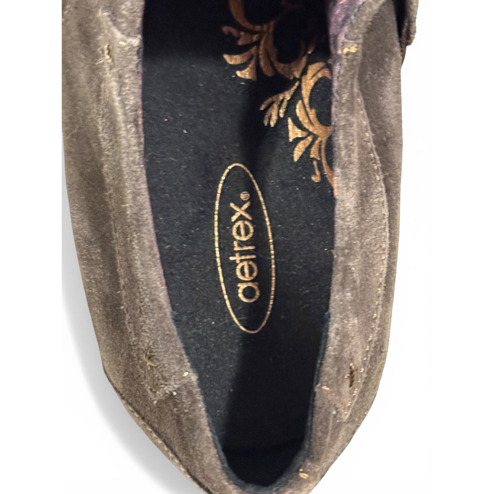 Aetrex Women's Corinne Monk Strap Brown Suede Orthotic Sz 11 EF862WB - Picture 2 of 10